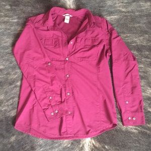 Raspberry Red Vented Long Sleeve Shirt